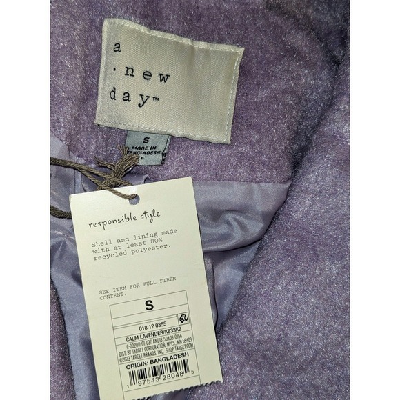 A New Day Women's Lavender Utility Jacket Coat Trendy Wool Blend Size Small NWT - Picture 9 of 11